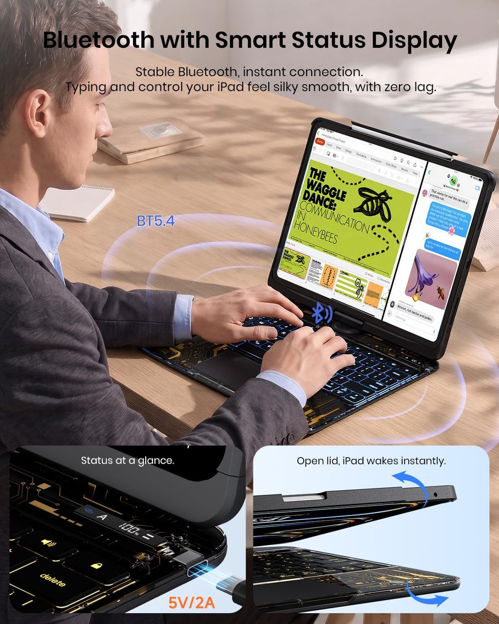 Magic Rotatable Keyboard Case, Compatible with iPad/iPad Pro/Air/mini