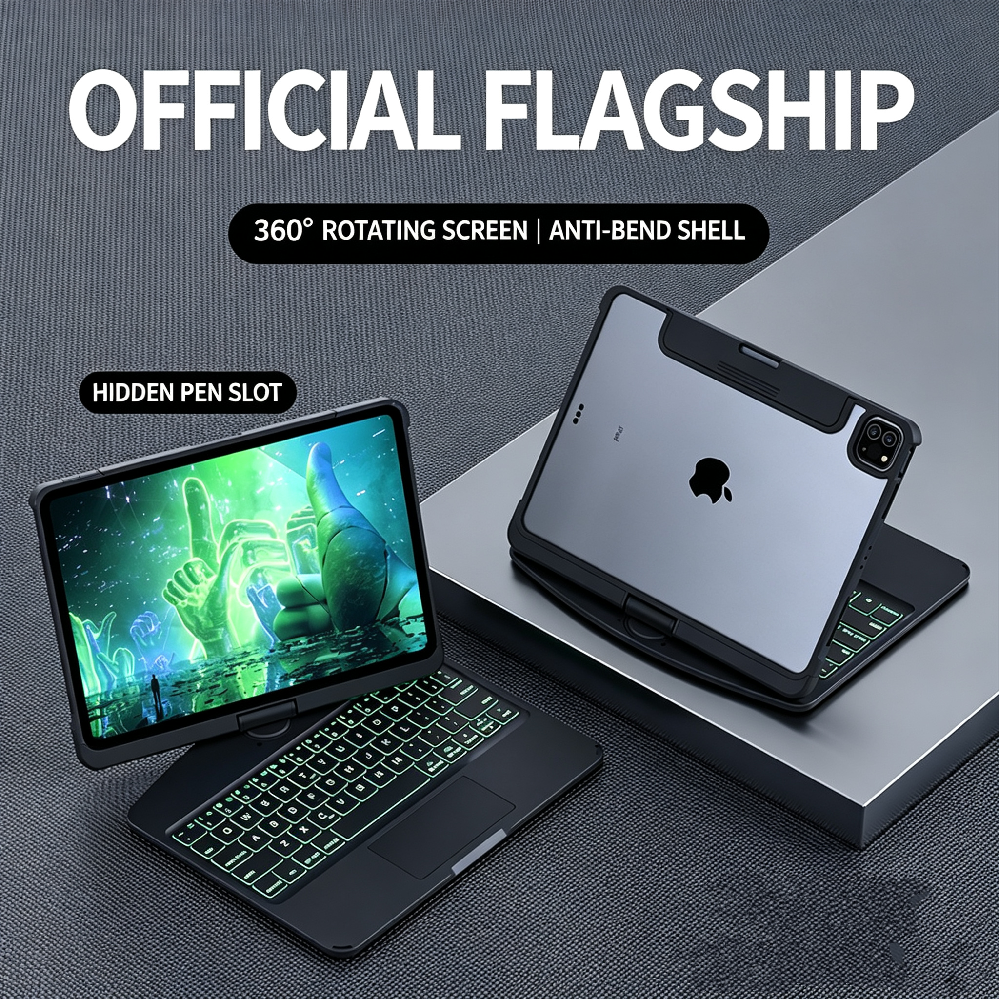 Magic Rotatable Keyboard Case, Compatible with iPad/iPad Pro/Air/mini